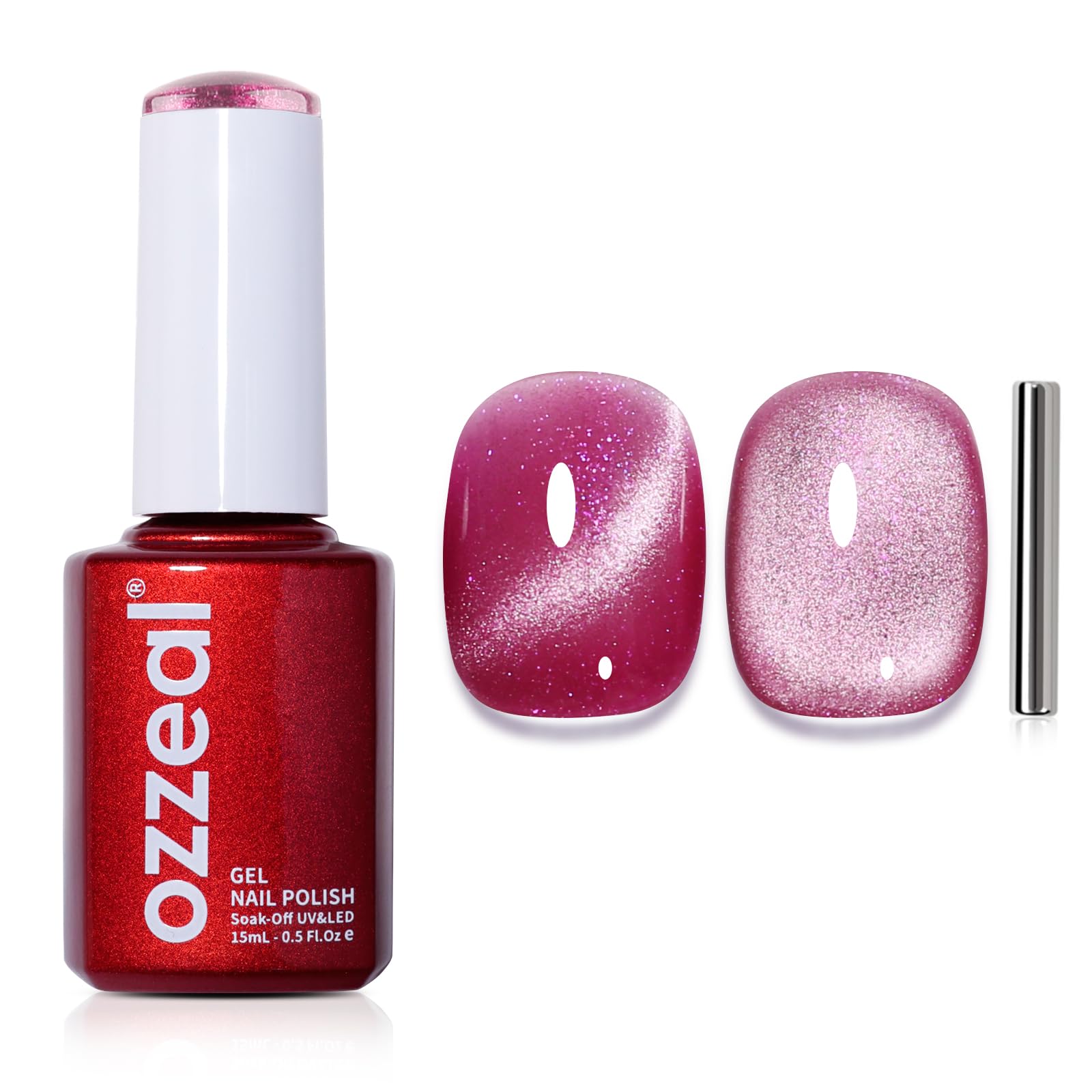 Ozzeal Iridescent Nude Mauve Pink Gel Nail Polish, 15ML Sparkle Shimmer Glitter, Soak Off LED UV Gel Nail Polish for Art DIY Manicure — view 84