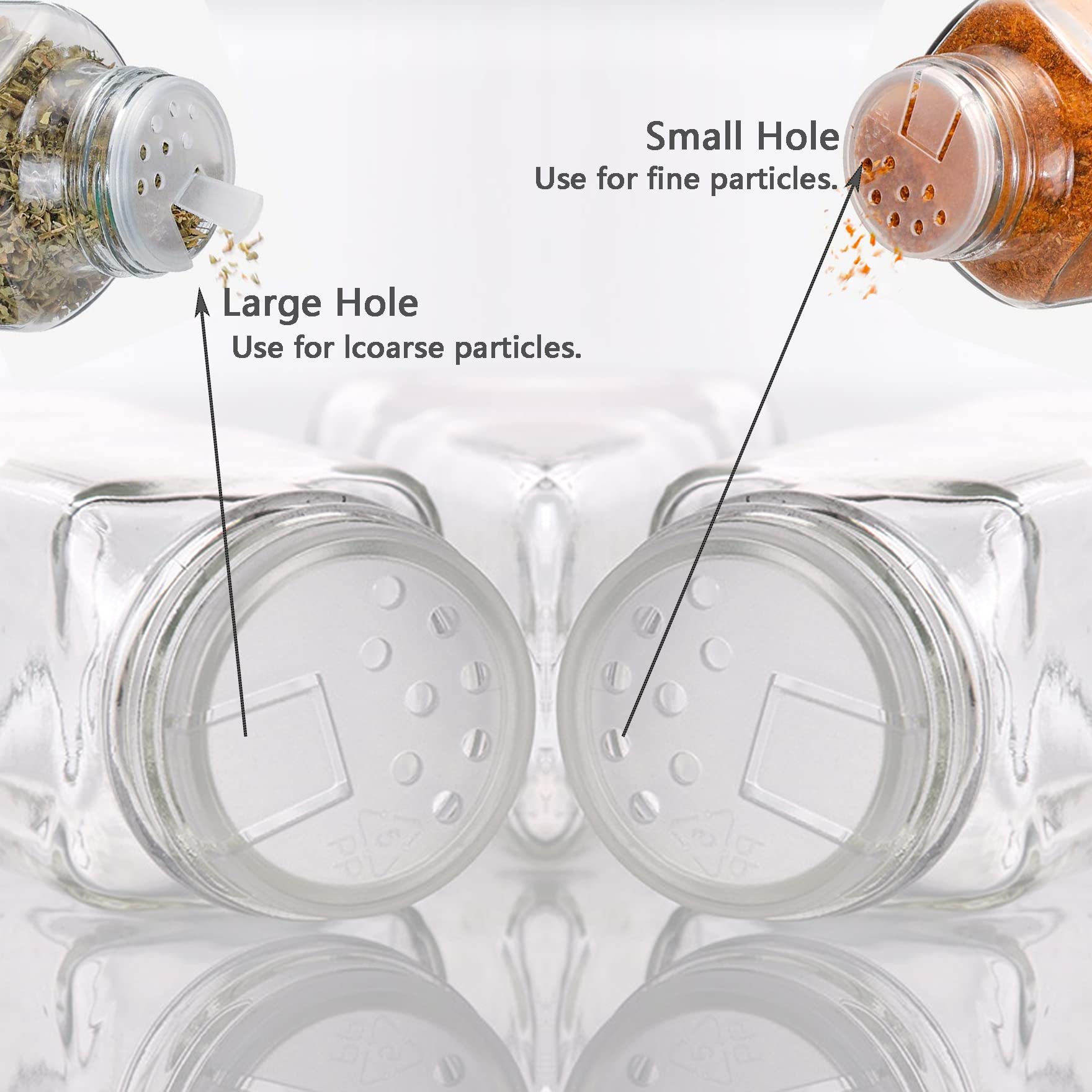 Juego de 2 tarros de vidrio para especias, con etiquetas para especias, marcador de tiza, embudo, tapas de coctelera y tapas de metal herméticas incluidas, botellas de especias vacías de 4 5