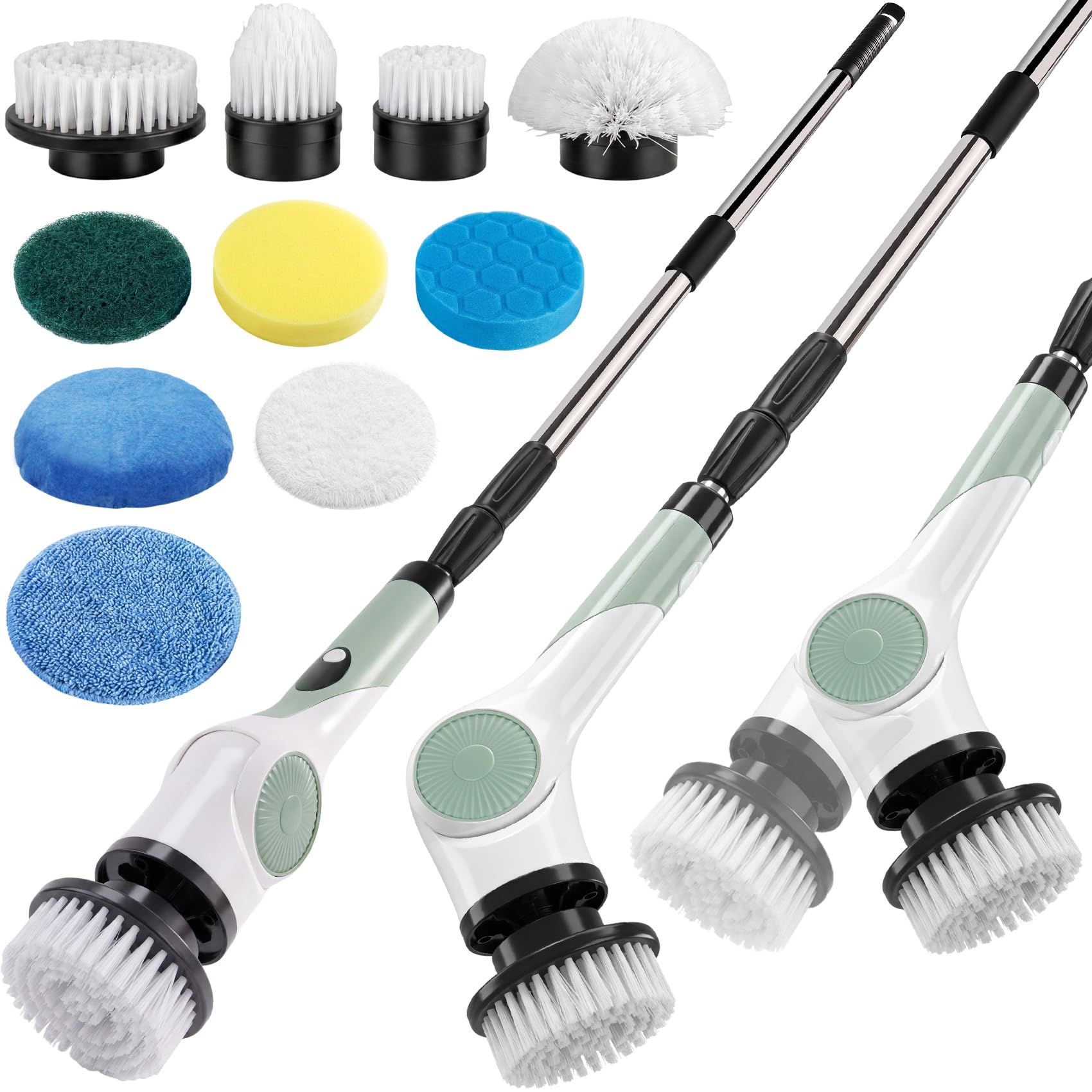 Cepillo Limpieza Electrico con 10 Cepillos Impermeable IPX7 3 Velocidades