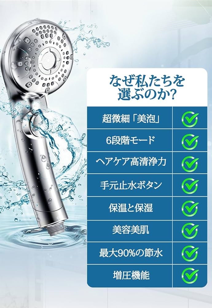 Amazon.co.jp: シャワーヘッド マイクロナノバブル 【2025革新・90