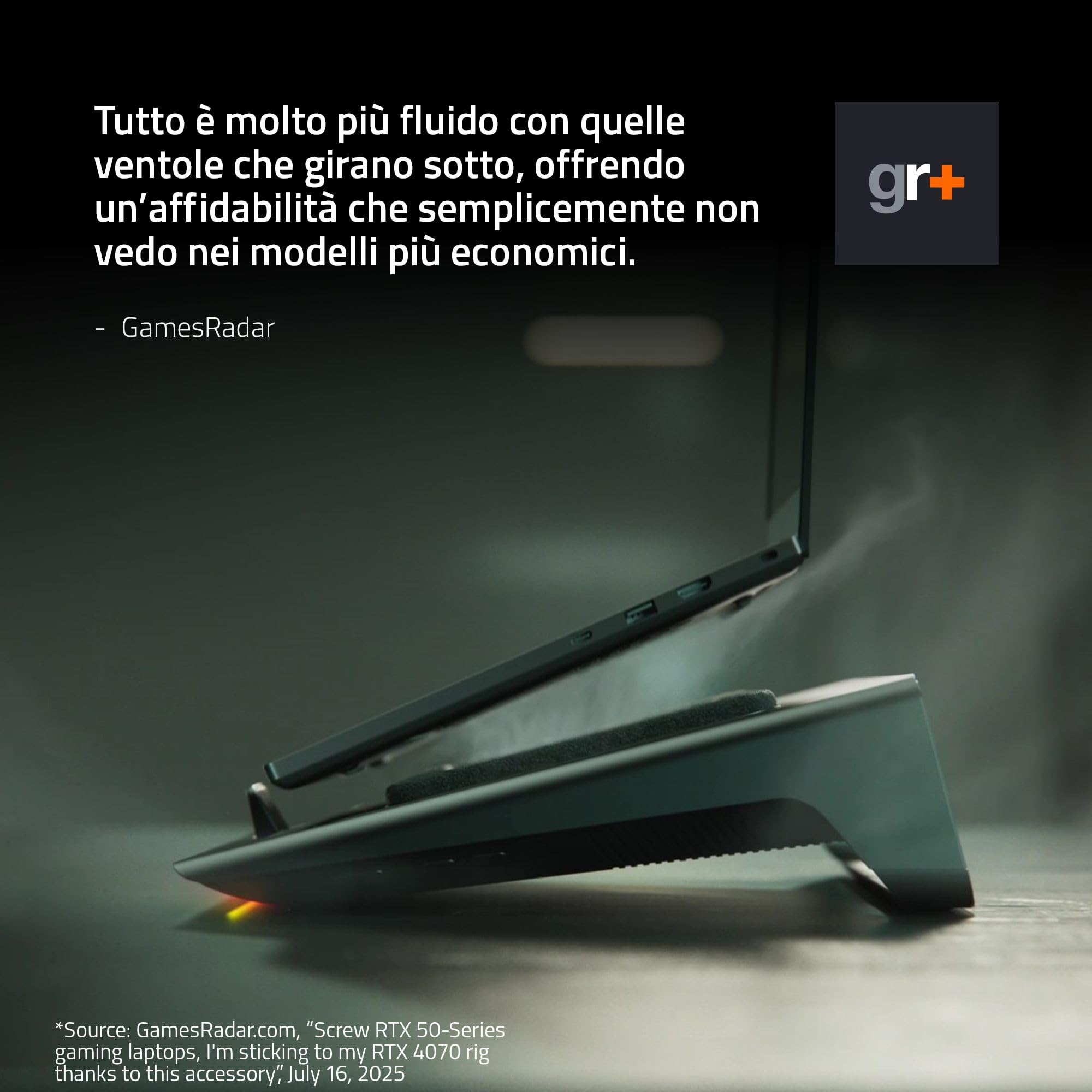 Razer Laptop Cooling Pad 14'-18' Intelligente a Pressione Ermetica Nero