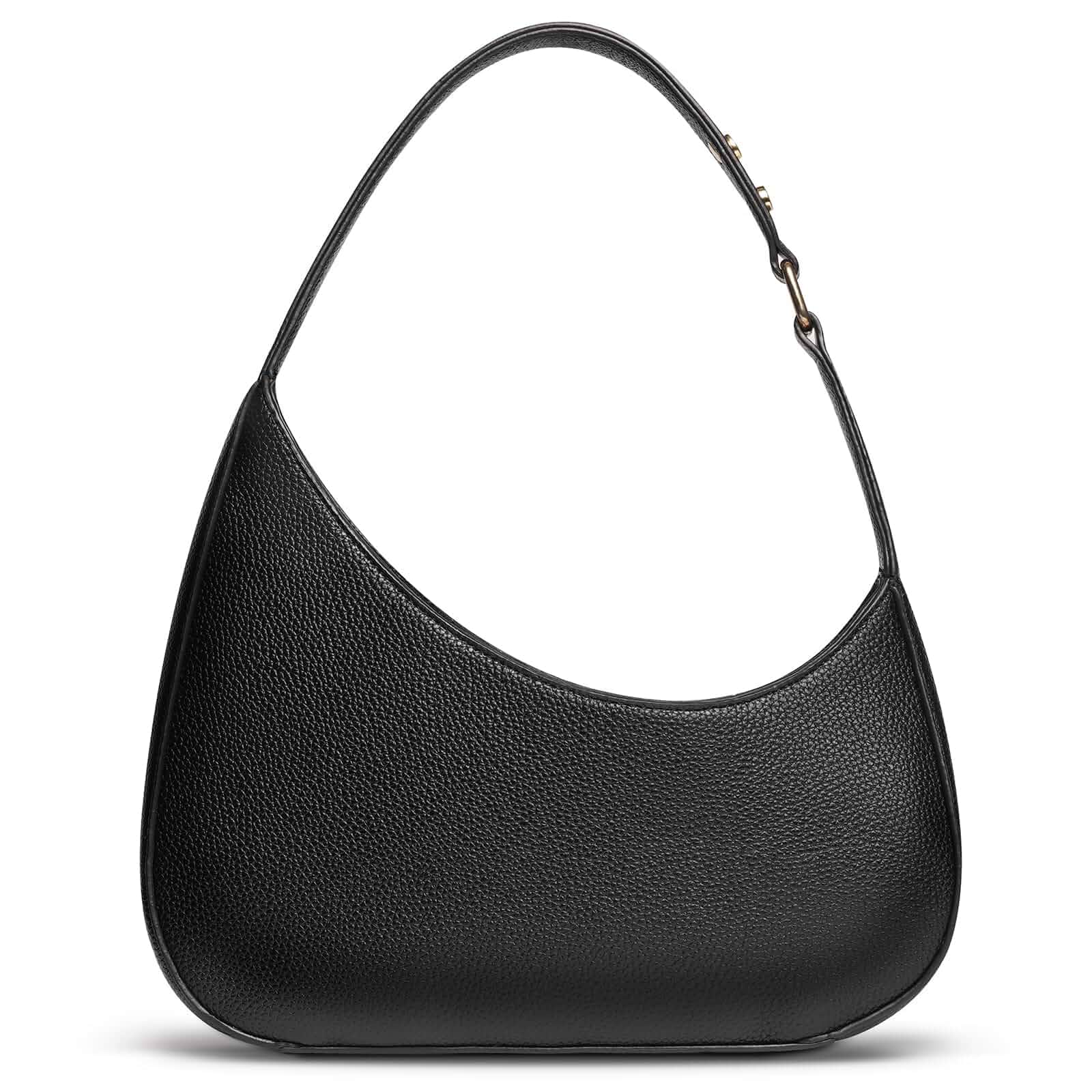 Small Black Purse for Women, Crescent Shoulder Bag PU Leather Handbag Trendy Going Out Bag with Zipper, Date Night & Everyday Wear