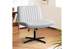 Pukami Armless Desk Chair, Ergonomic Rocking Mid Back Cross Criss, Padded Fabric...