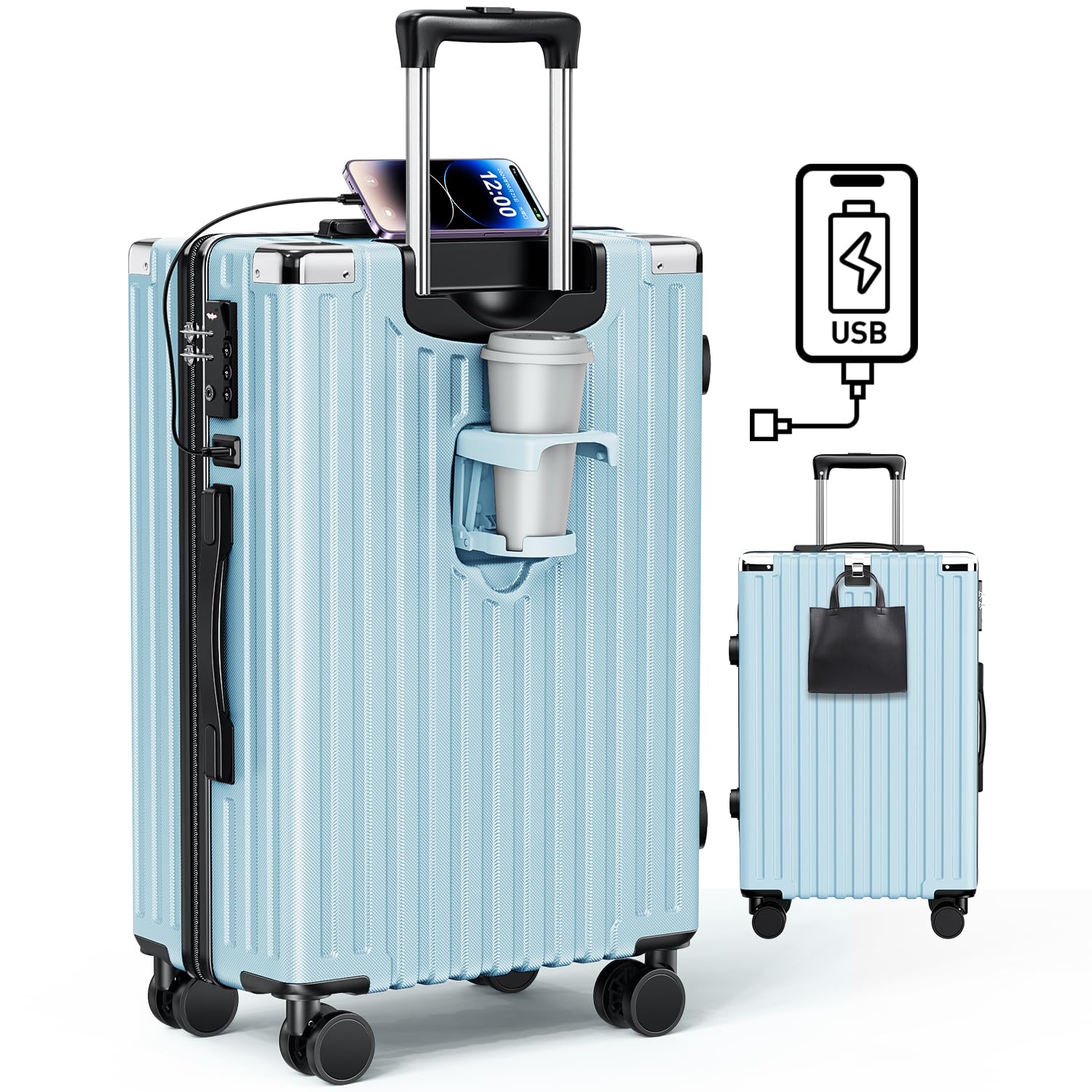 Amazon | [LAZARA] スーツケース 機内持込 超軽量 キャリーケース 大型