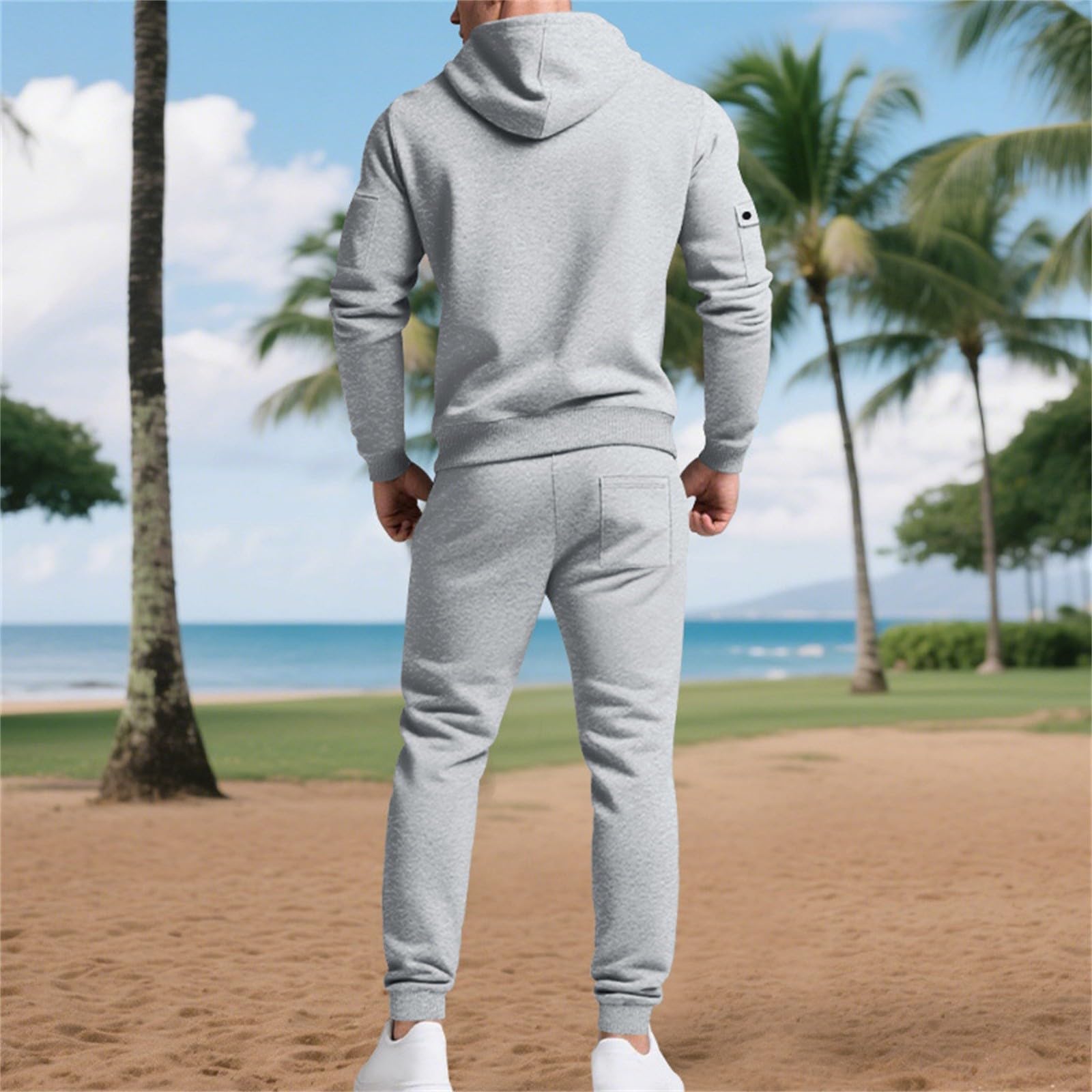 Chandal Hombre Deporte Sudadera con Capucha Térmico Otoño Invierno Streetwear