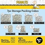 Franco Soft Organization Travel Storage Packing Cubes, 7 Piece Set, Peanuts-Snoopy