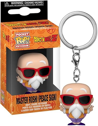 Funko Pop! - Llavero de Maestro Roshi (señal de la paz) de la serie animada Dragon Ball Z de 2 pulgadas
