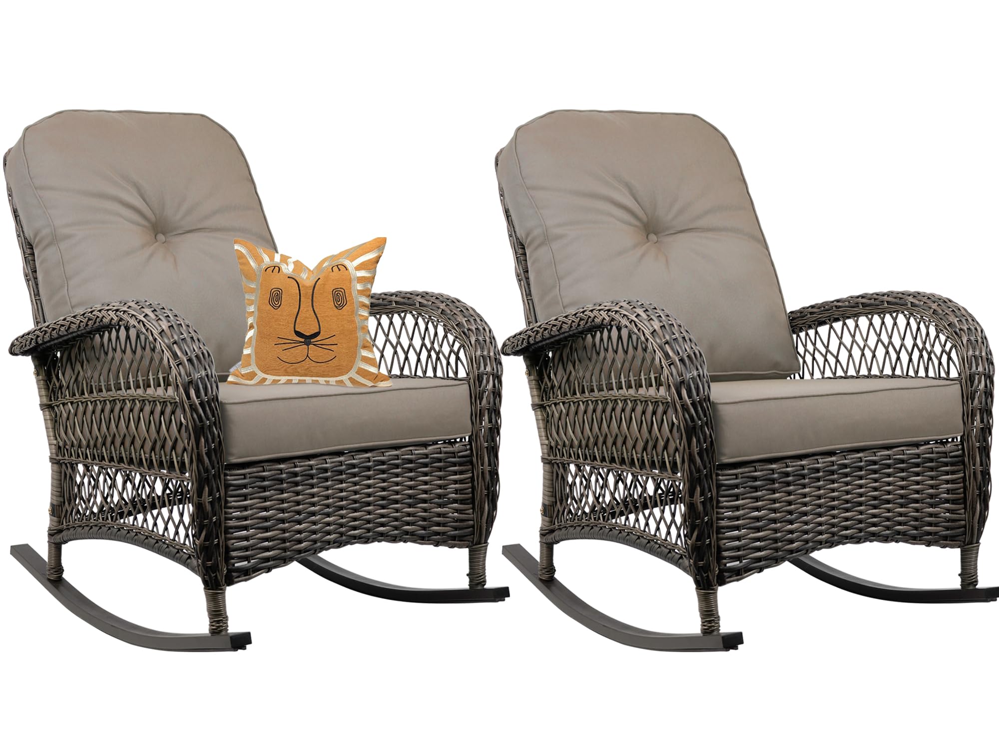 Amazon.com: TXGDPIONEER Outdoor Wicker Rocking Chair, All Weather Resin ...