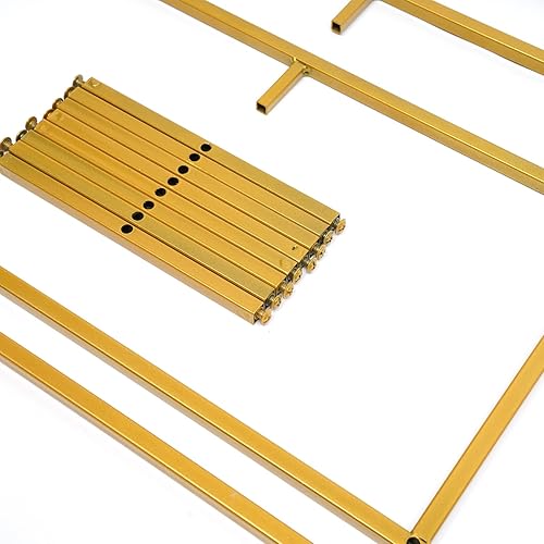 Miniatura 7 de LOYALHEARTDY Soporte para flores de boda, soporte de metal para jarrón, columna de metal para piso, dorado de 4 capas, decoración de boda, camino