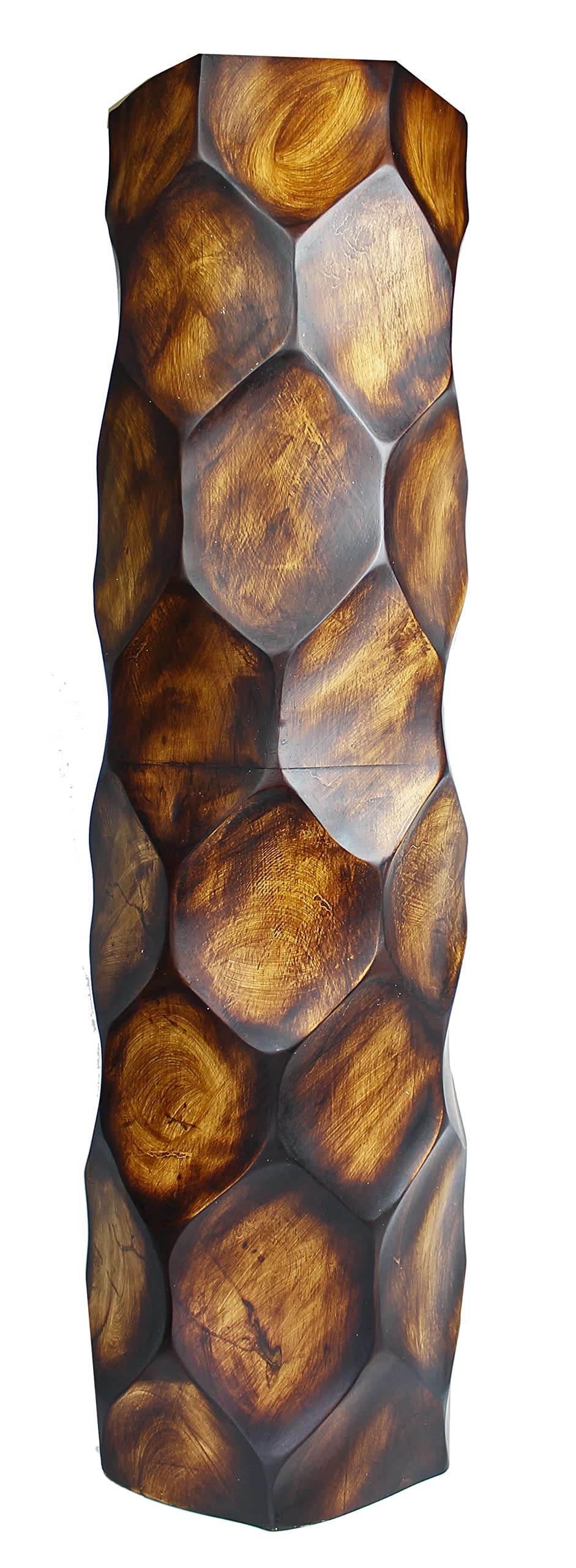 Vase à fleurs en bois de manguier 76 cm pour meubler un grand angle vide