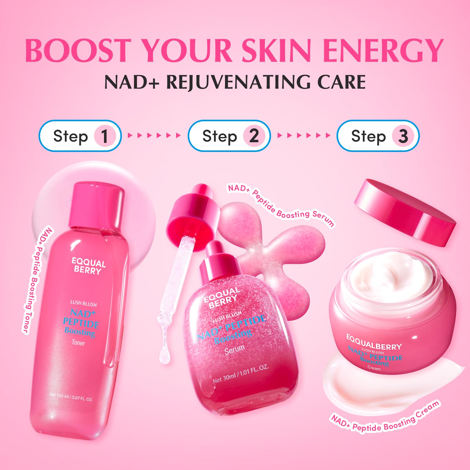 EQQUALBERRY Firming & Lifting Trio (Toner + Serum + Cream Set)