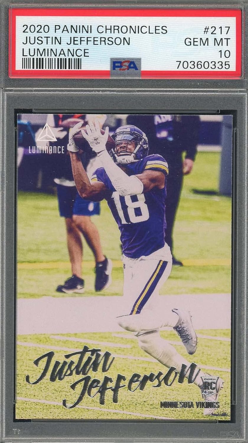Justin Jefferson 2020 Panini Chronicles Luminance Rookie Card #217 Graded PSA 10