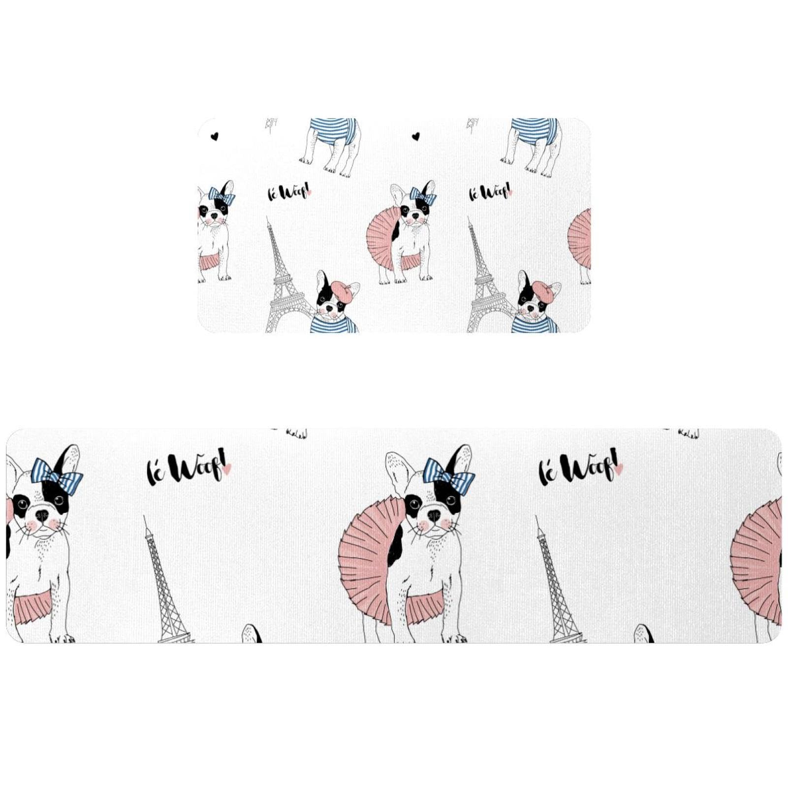 Tapis de cuisine absorbant lavable lot de 2 motif Paris