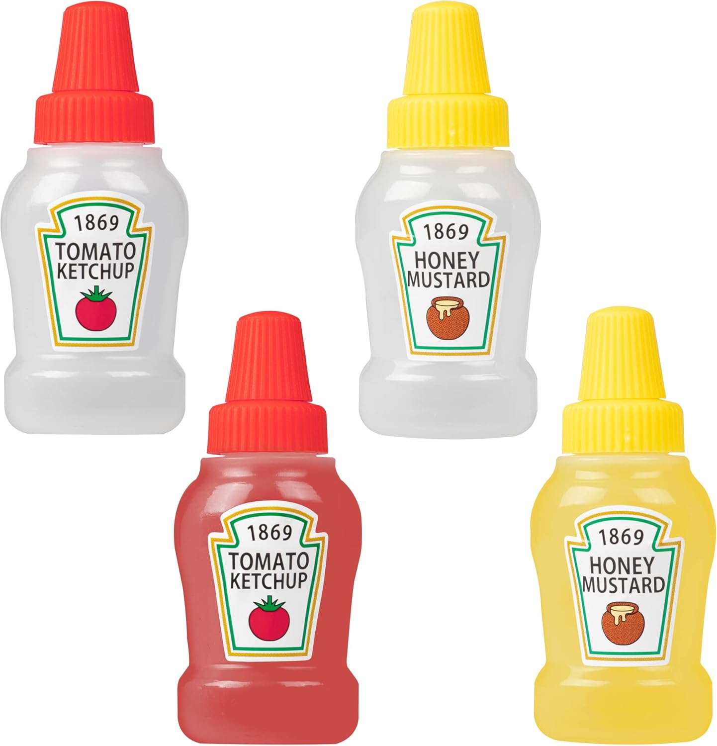 CHIOUPA 4 Pieces Mini Ketchup Bottle, 25ML/0.84OZ Portable Plastic Squeeze Sauce