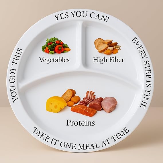Bariatric Portion Control Plates for Weight Loss - Perfect for Bariatric Surgery Patients, Portion Control Containers for Easy Weight Management and Healthy Eating Habits - 2 Pack