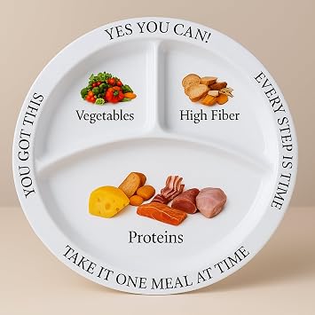 Bariatric Portion Control Plates for Weight Loss - Perfect for Bariatric Surgery Patients, Portion Control Containers for Easy Weight Management and Healthy Eating Habits - 2 Pack