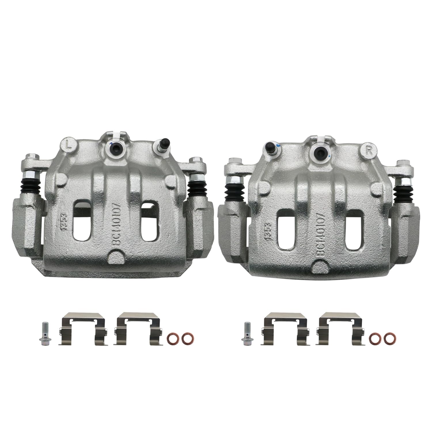 Disc Brake Caliper Assembly with Bracket Compatible with Pontiac Torrent Chevy Equinox 2007-2009 Captiva Sport 2012-2015 Front Side 2-PC Set, 18-B5057 18-B5056