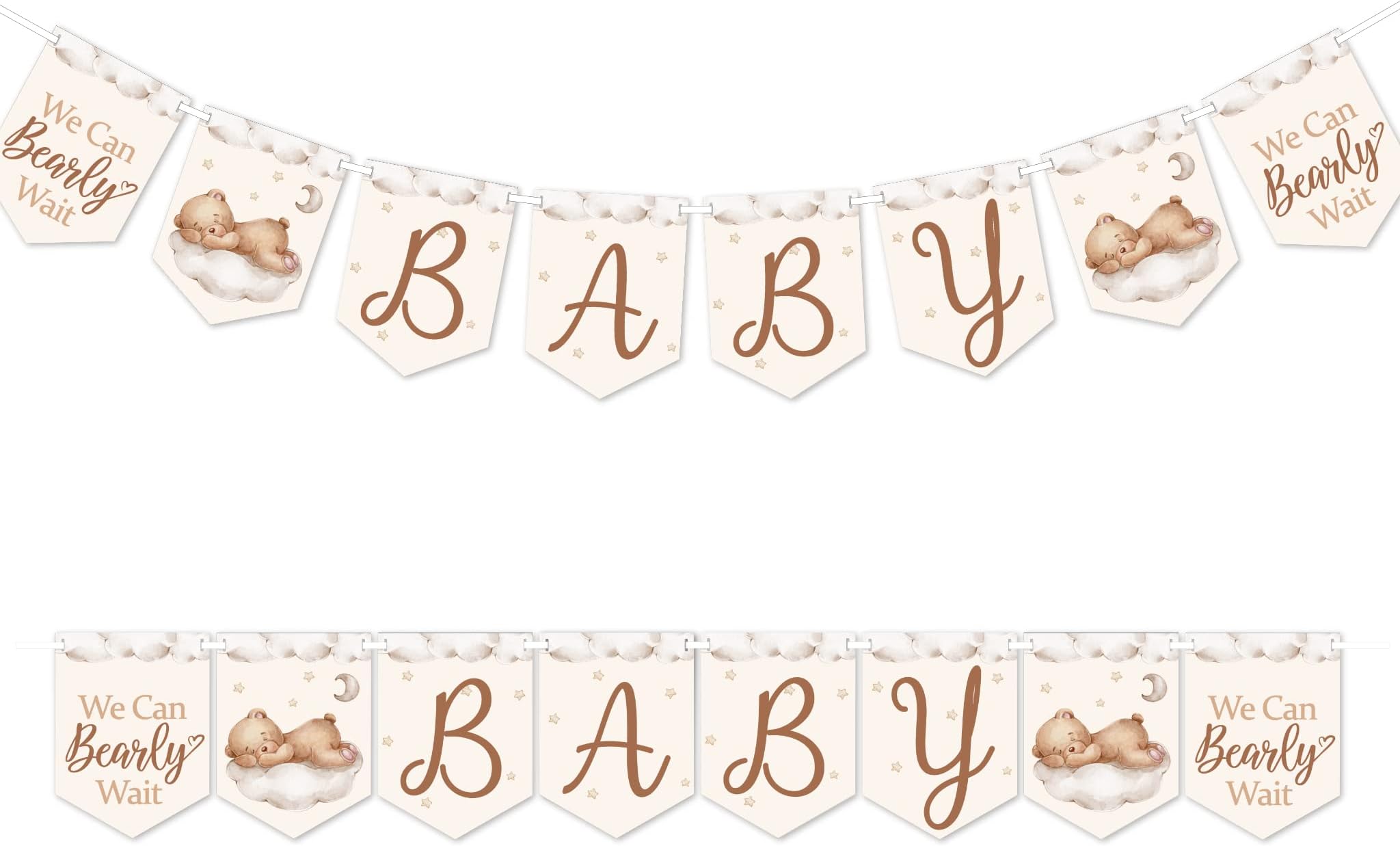 Parties Teddy Themed Baby Shower Banner 'BABY' - 8 Flag