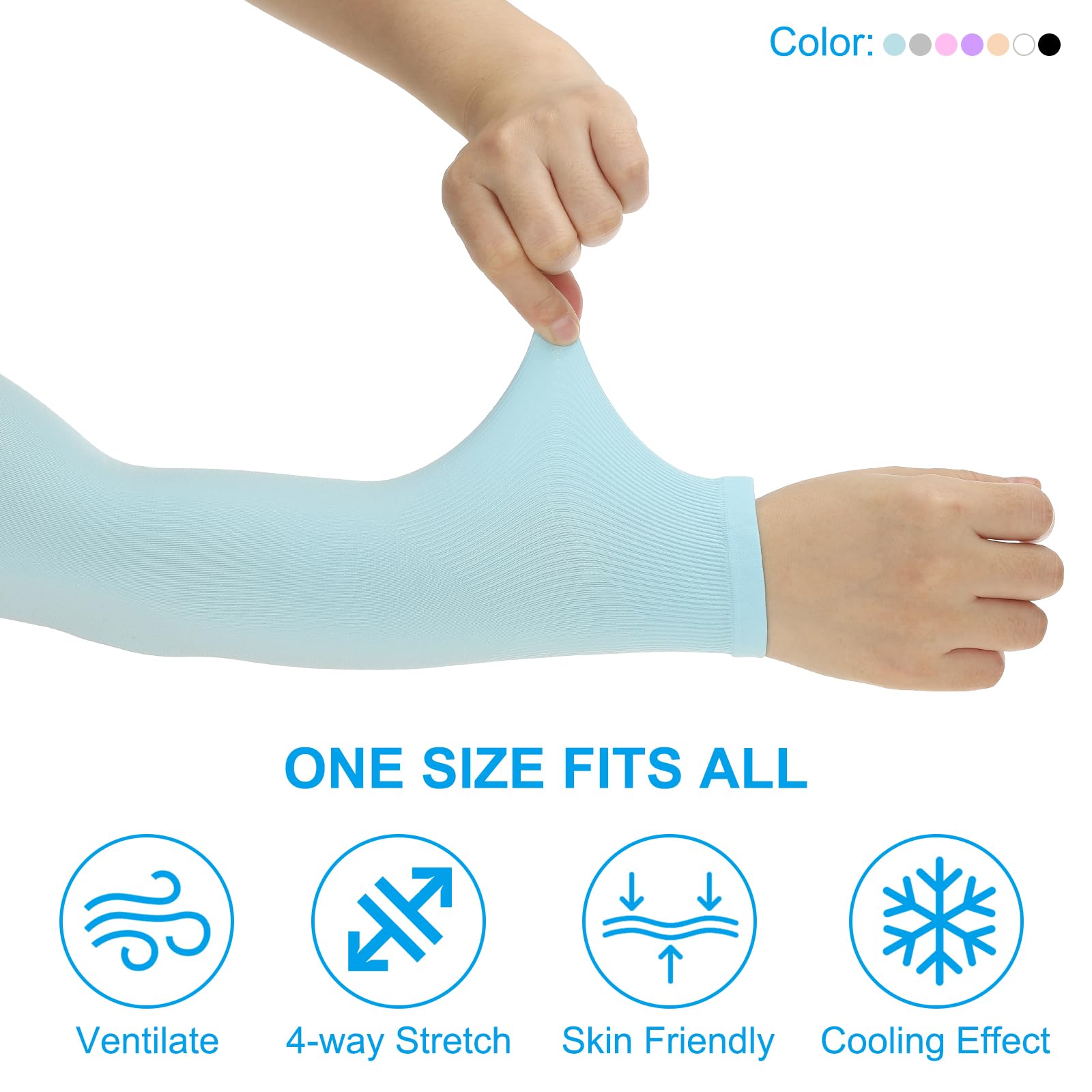 PATIKIL 1 Paire de Manchettes, Manches de Protection Solaire pour les Bras, Manchettes Rafraîchissantes pour les Sports, la Randonnée, l'Équitation, Beige