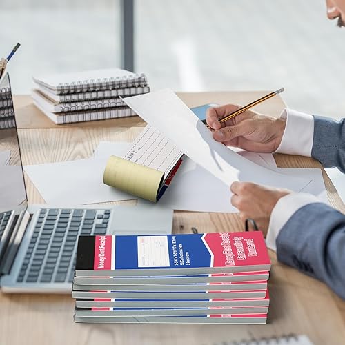 Miniatura 7 de Crtiin Libro de recibos de dinero y alquiler de 10 blocs de 2.75 x 7.2 pulgadas, tapa encuadernada de 2 partes sin carbono con copias autocopiadas,