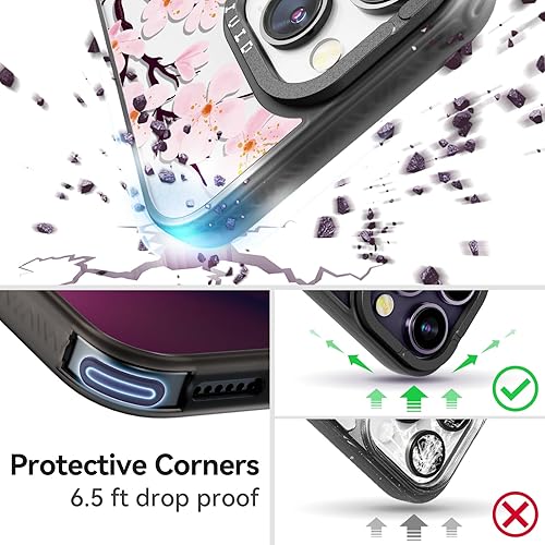 Miniatura 2 de casevivid Funda compatible con iPhone 14 Pro, bonita estética, duradera y a la moda, divertida funda para teléfono, diseño de flor de cerezo