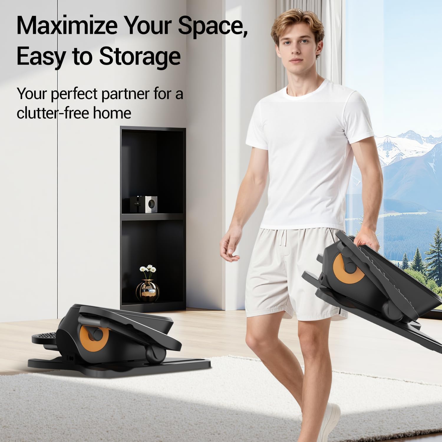 Under Desk Elliptical Machine, Portable Electric Leg Exerciser with Remote | Quiet Seated Pedal Exerciser with Adjustable 12-Speeds Manual & Auto Mode, Leg Exercise Machine While Sitting for Seniors