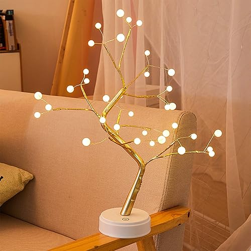 Miniatura 4 de Luz LED de árbol bonsái de mesa con 36 perlas, luz artificial blanca cálida para árbol de hadas, decoración para Acción de Gracias, boda, fiesta,