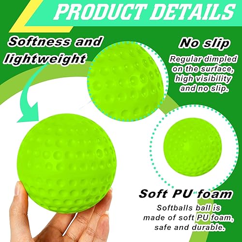 Miniatura 9 de Paquete de 24 máquinas de lanzamiento, sóftbol con hoyuelos, práctica de espuma, sóftbol deportivo, máquina de lanzamiento, sóftbol, béisbol, para