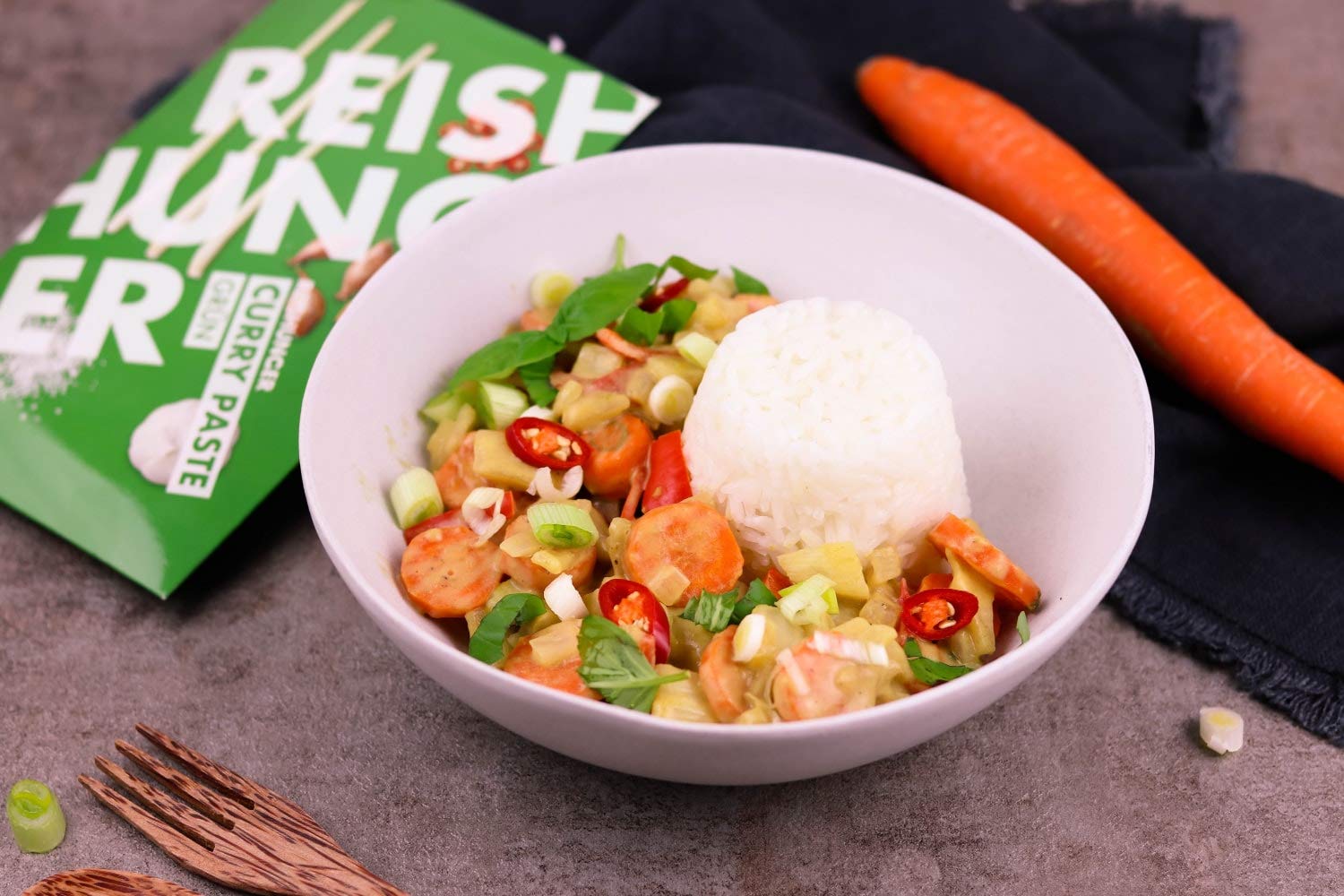 Reishunger Juego de Pastas de Curry Tailandés 5 x 50g - Pasta de Curry Roja Amarilla Verde Massaman Panang - Vegano
