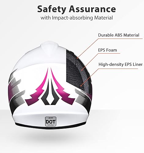 Miniatura 3 de AHR Casco de motocross DOT para jóvenes y niños, casco de motocross de cara completa para motocicleta, ATV y bicicleta de montaña, modelo H-VEN12