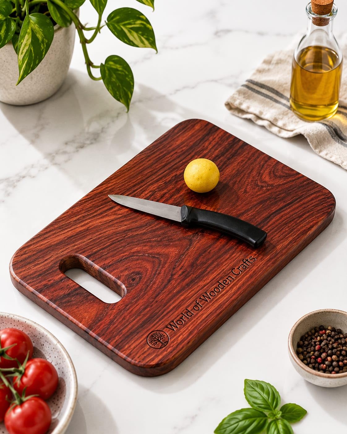 Sheesham Wood Chopping Board - Premium Cutting & Serving Tray -4 Sheesham Wood Chopping Board - Premium Cutting & Serving Tray -4