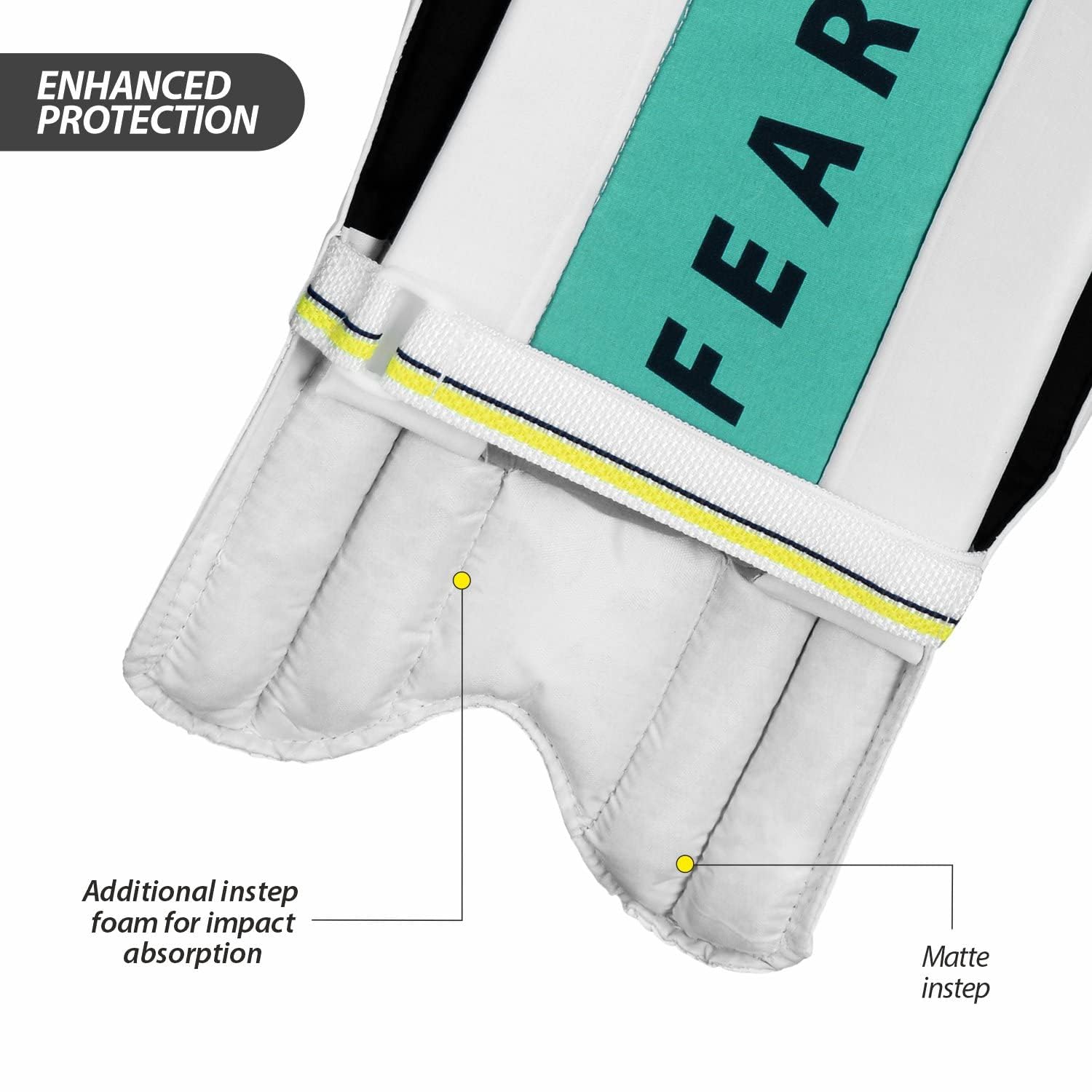 DSC Leather Condor Atmos Cricket Batting Legguard Mens Right, White - Image 5 thumbnail