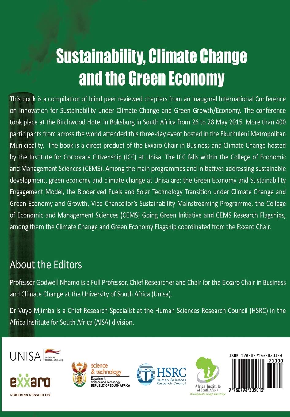 Sustainability, Climate Change and the Green Economy