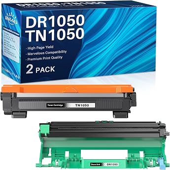 INK4U TN1050 Toner + DR1050 Drum Compatible with Brother DR-1050 Drum Unit & Toner Cartridge TN-1050 Black for MFC-1910W DCP-1612W DCP-1610W DCP-1510 MFC-1810 HL-1110 HL-1210W DCP-1512 HL-1210W 12W