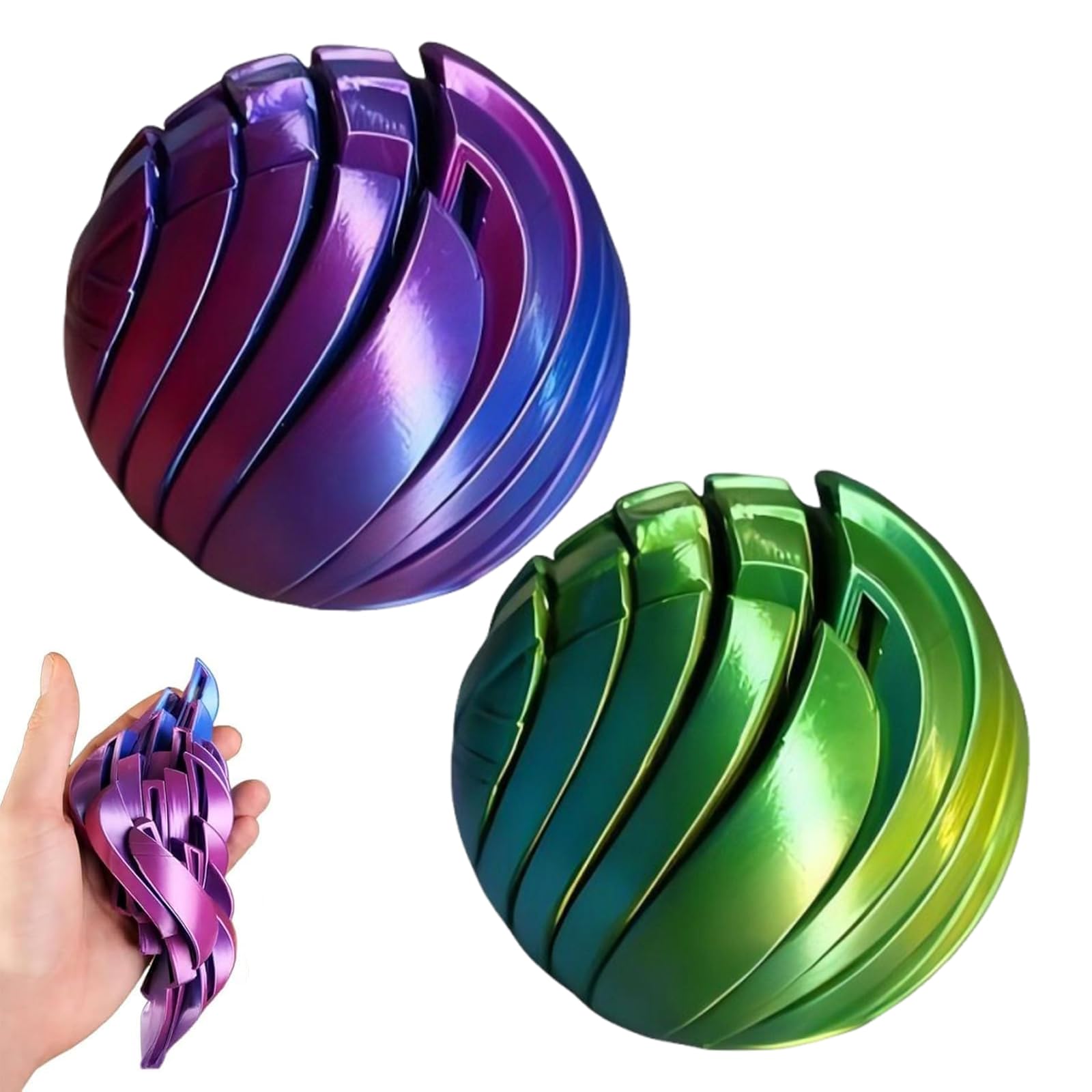 Fidget Toys, 3D Printed Fidget Ball Toy, Stress Relief Gear Sphere Spinner, Sensory Toy for Adults & Kids, Anxiety Relief