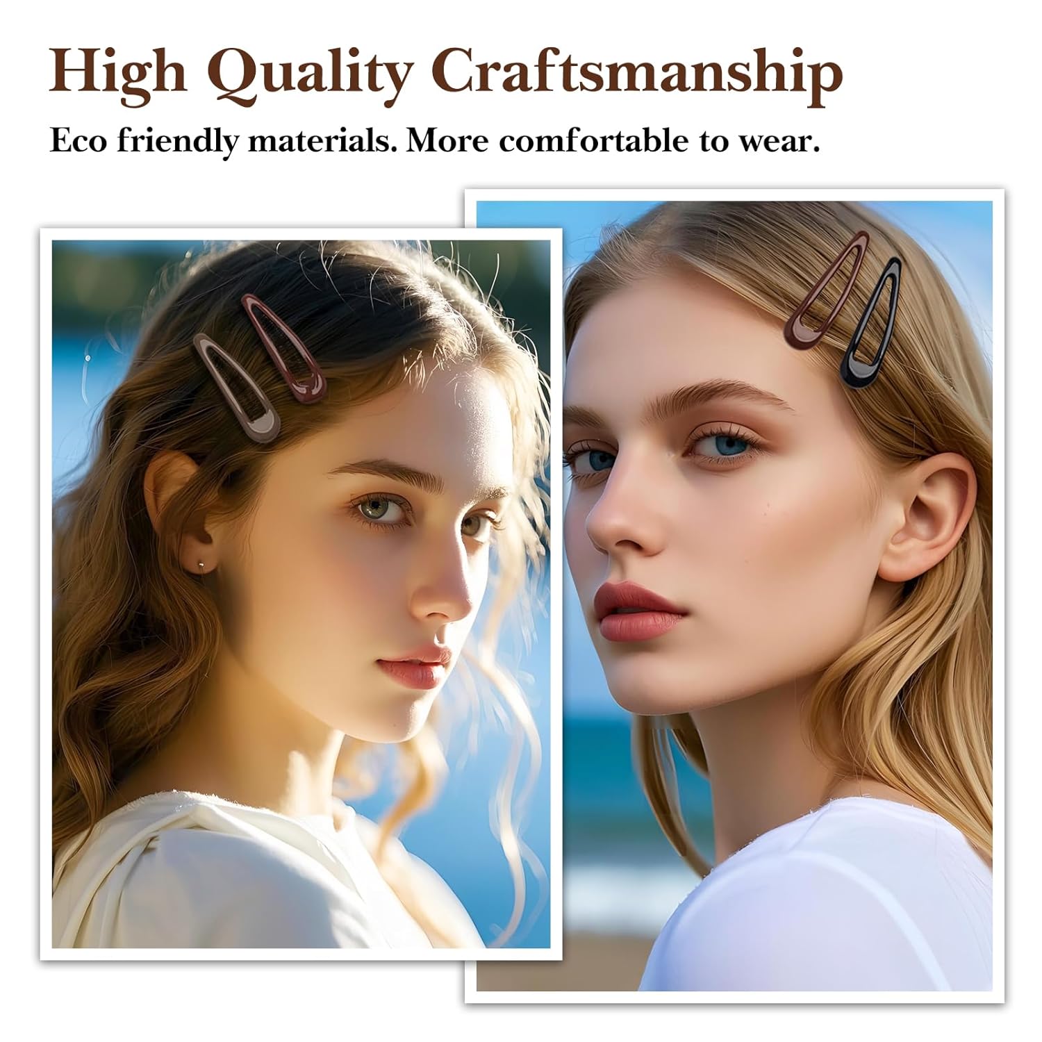 20 Pieces No-Slip Water Drop Hair Clips – Snap Barrettes for Women, 1.96 Inch, Simple & Elegant Design - Image 5