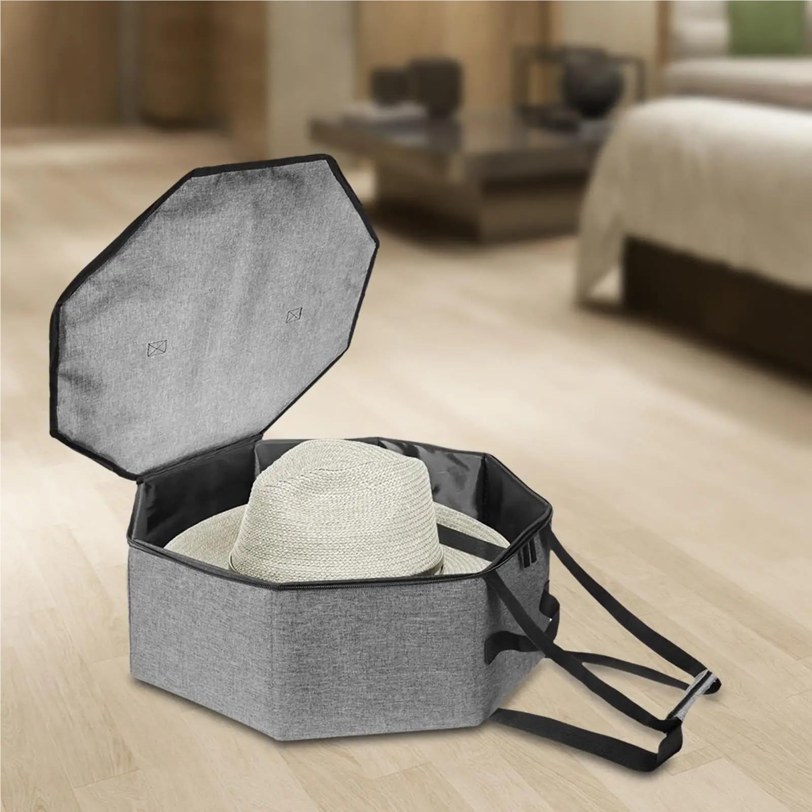 SNRTKA Hat Storage Box Hat Organizer Bag Zipper Closure Lightweight Foldable Portable Hat Bag Hat Storage Box for Berets Cowboy Hats for Hat