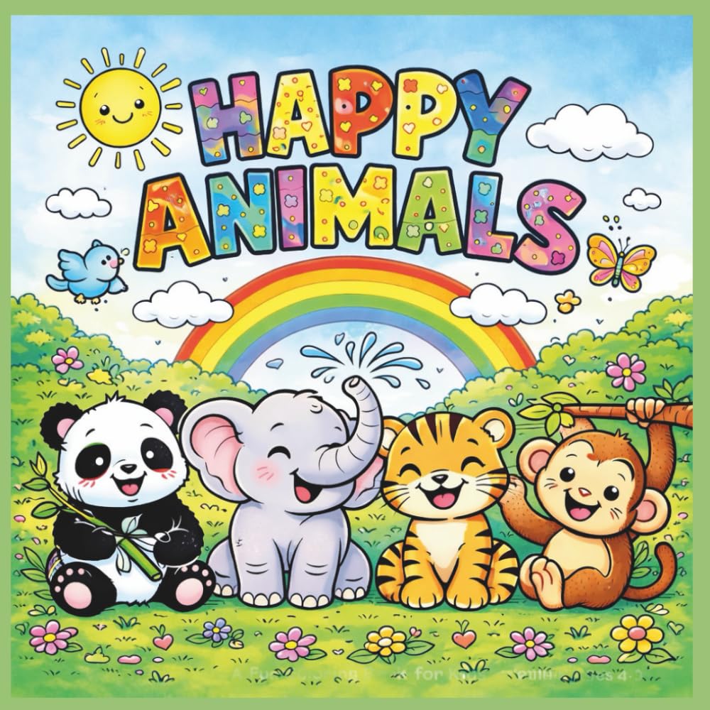 The Happy Animals: A coloring Book