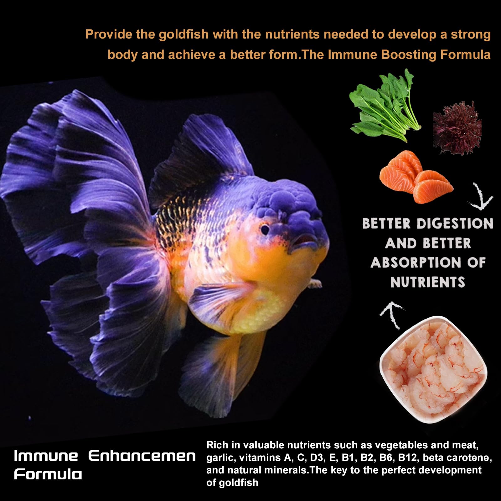 Bubble Magus Sinking Goldfish Food, Color Enhancing, Balanced Diet, All Natural Ingredients, Clear Water Formula, Slow Sinking Gold Fish Pellets, Goldfish Ultra Color ?2oz?