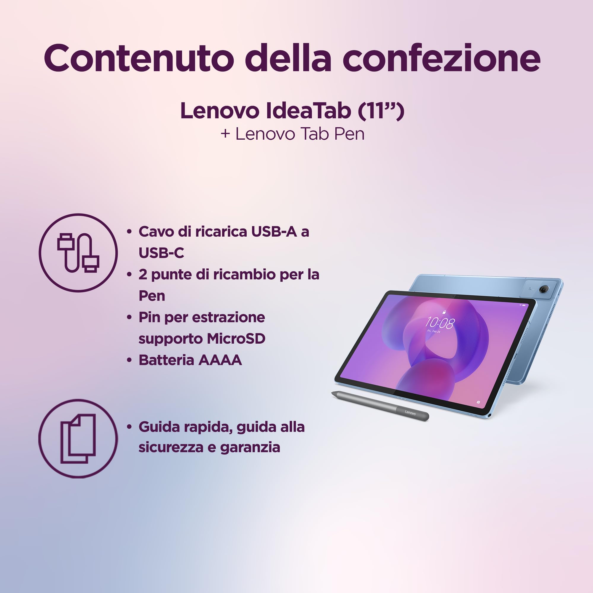 Lenovo Idea Tab Tablet 11" 2.5K 90Hz IPS 8GB RAM 256GB WiFi MediaTek Dimensity 6300 Android 15