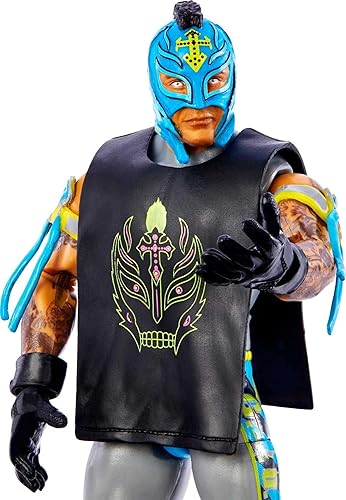 Miniatura 3 de Mattel WWE Elite Collection Top Picks - Juego de figuras de acción y accesorios, Rey Mysterio coleccionable de 6 pulgadas con articulación y piezas