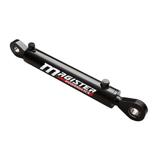 Magister Hydraulics Double Acting Hydraulic Cylinder – Universal 2" Bore 10" Stroke, Swivel Eye (2x10)