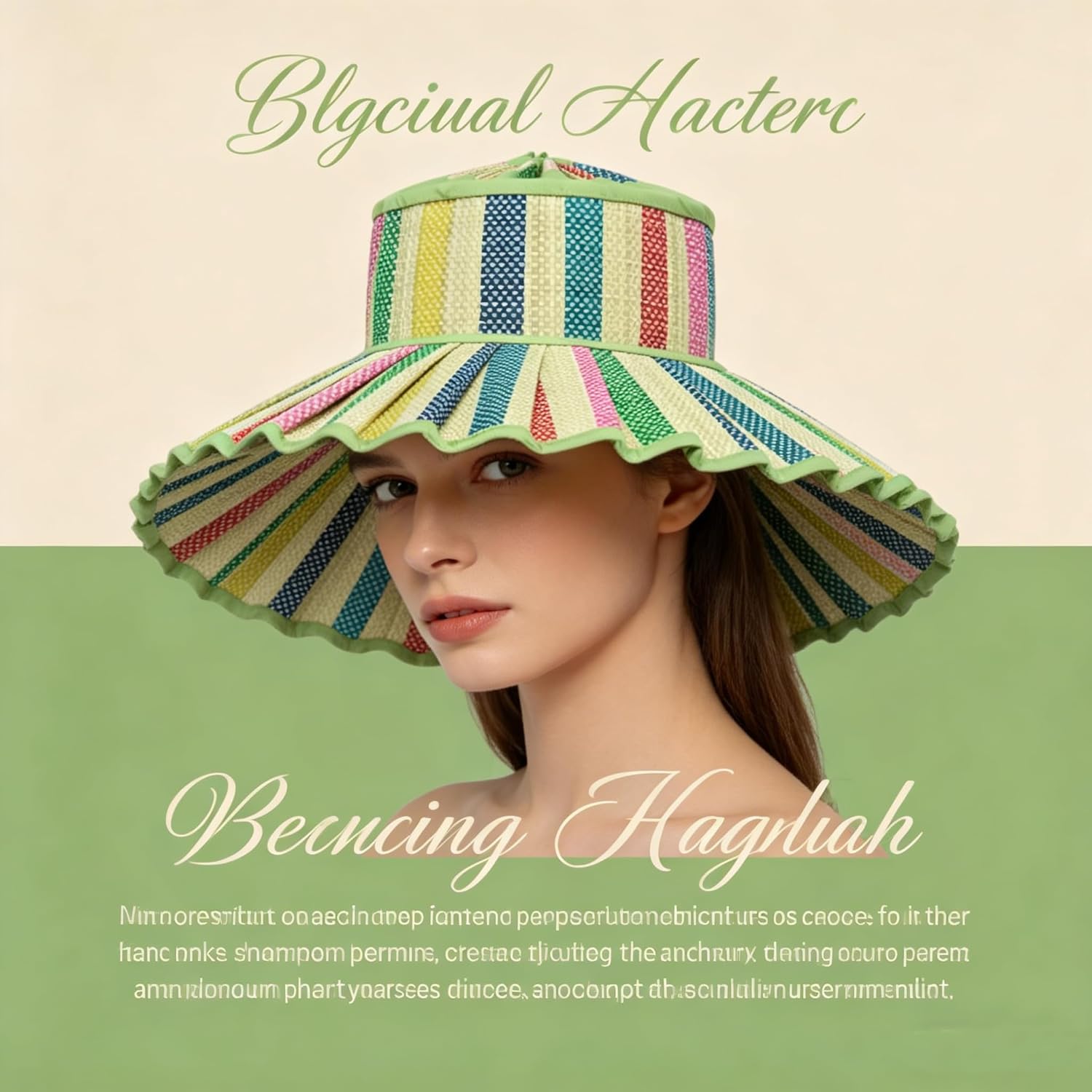 Women's Lorna Murray Hat, Reversible Straw Pleated Sun Hat, Wide Brim Foldable Casual Outdoor Beach Sun Hat for Summer