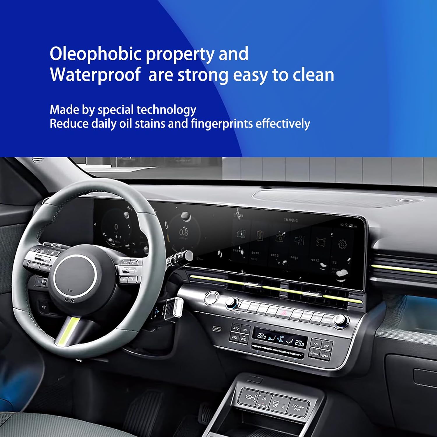 2025 2026 Hyundai Kona Screen Protector for 2024 2025 2026 Hyundai Kona N Line/Limited Dual 12.3Inch Plastic Screen Protector HD Touchscreen Protective Film for 2025 Kona Accessories (2pcs)