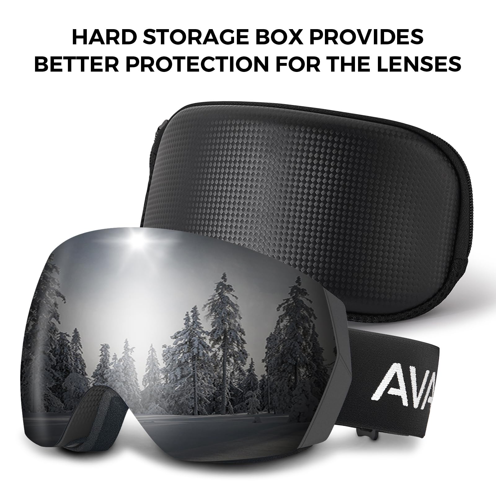 Carfia Lunettes de Ski OTG Femmes Hommes Ski Goggles pour Porteurs de Snowboard Lunettes UV400 Anti-Brouillard
