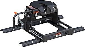 CURT 16611 E16 5th Wheel Slider Hitch with Base Rails for Short Bed Trucks, 16,000 lbs