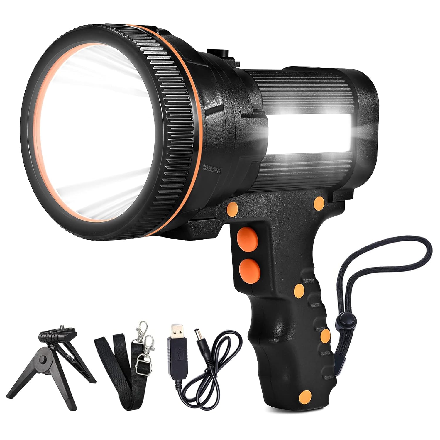 TATUNER Rechargeable Spotlight,Spot Lights Hand held 10000 lumens Large