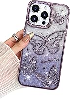 Vista 76 de BITOBE Diseñada para iPhone 16 Pro Max, Bonita Funda de Mariposa 3D Delgada con Chapado Brillante Reluciente de Lujo para Mujeres y Niñas Protectora
