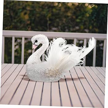 Amazon.co.jp: NESTINGHO 1個 白鳥の飾り swans show ファッド