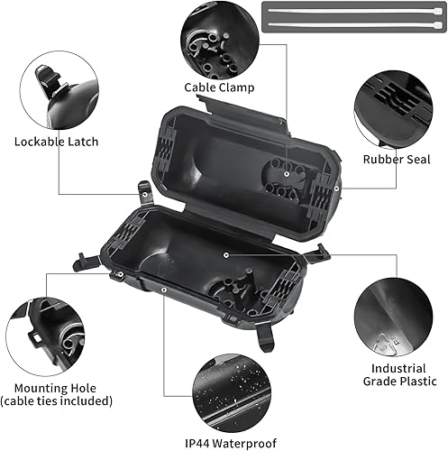 Miniatura 2 de Paquete de 2 Cubierta de seguridad para cable de extensión para exteriores con sello impermeable, resistente a la intemperie, cable de extensión